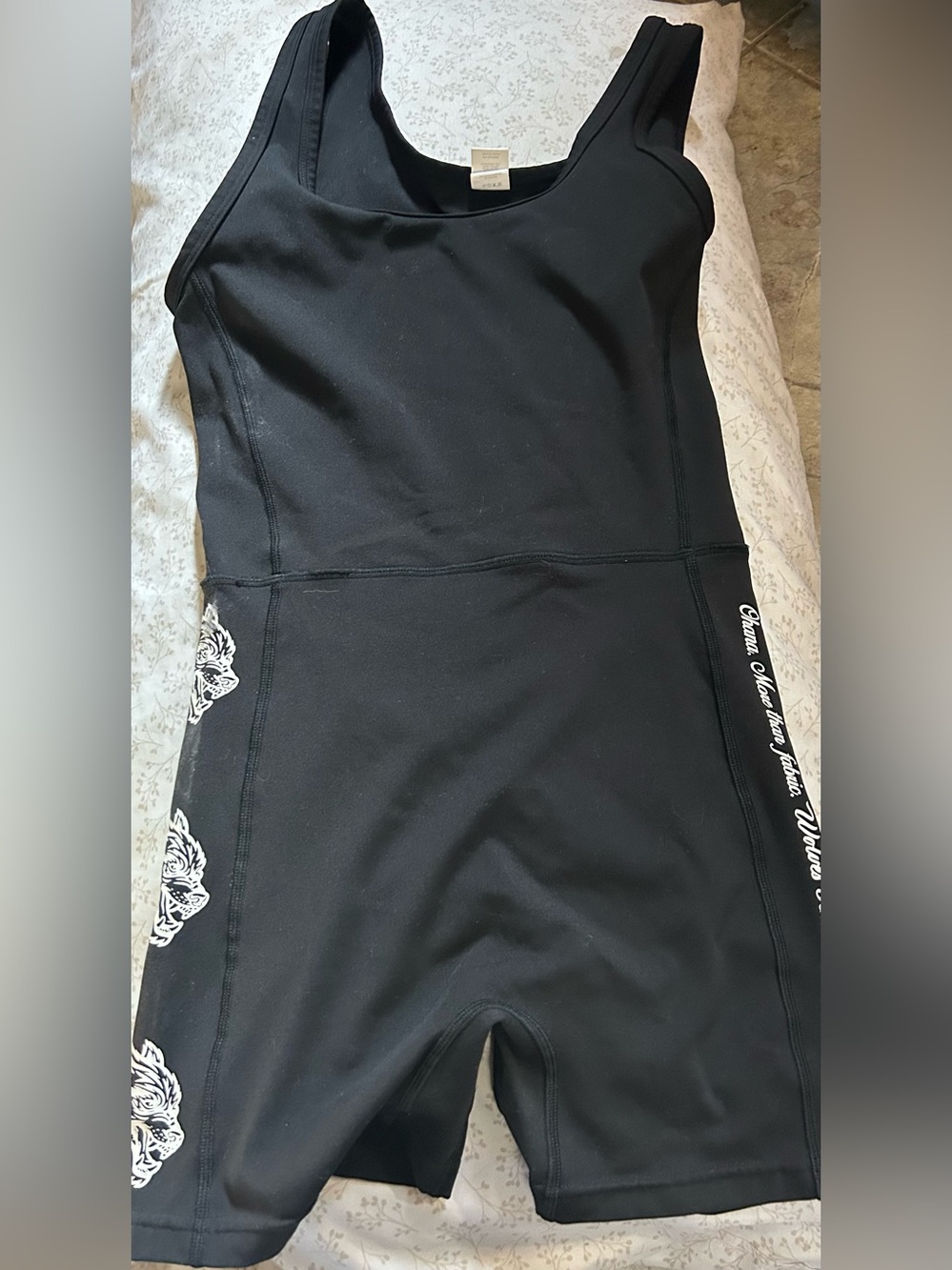 Darc Sport Black Athletic Jumpsuit with White Side Prints